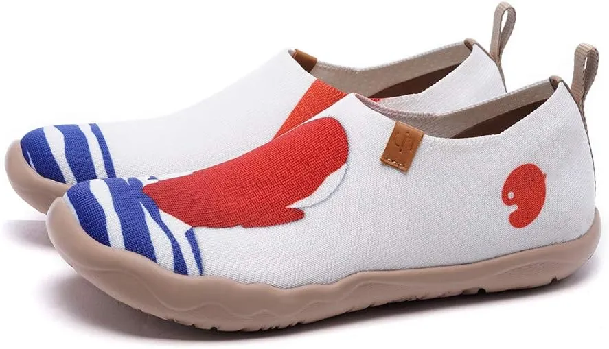 UIN Women's Slip On Sneakers Casual Loafers Knitted Art Painted Comfort Soft Walking Shoes