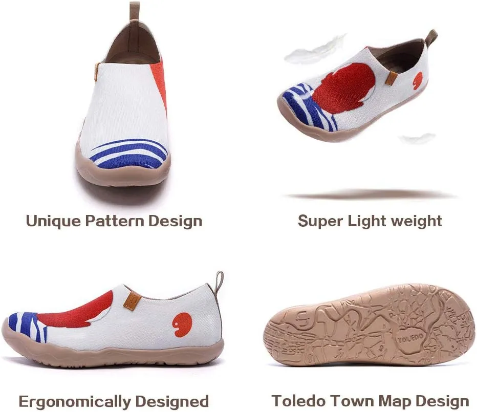 UIN Women's Slip On Sneakers Casual Loafers Knitted Art Painted Comfort Soft Walking Shoes