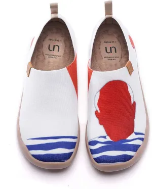 UIN Women's Slip On Sneakers Casual Loafers Knitted Art Painted Comfort Soft Walking Shoes