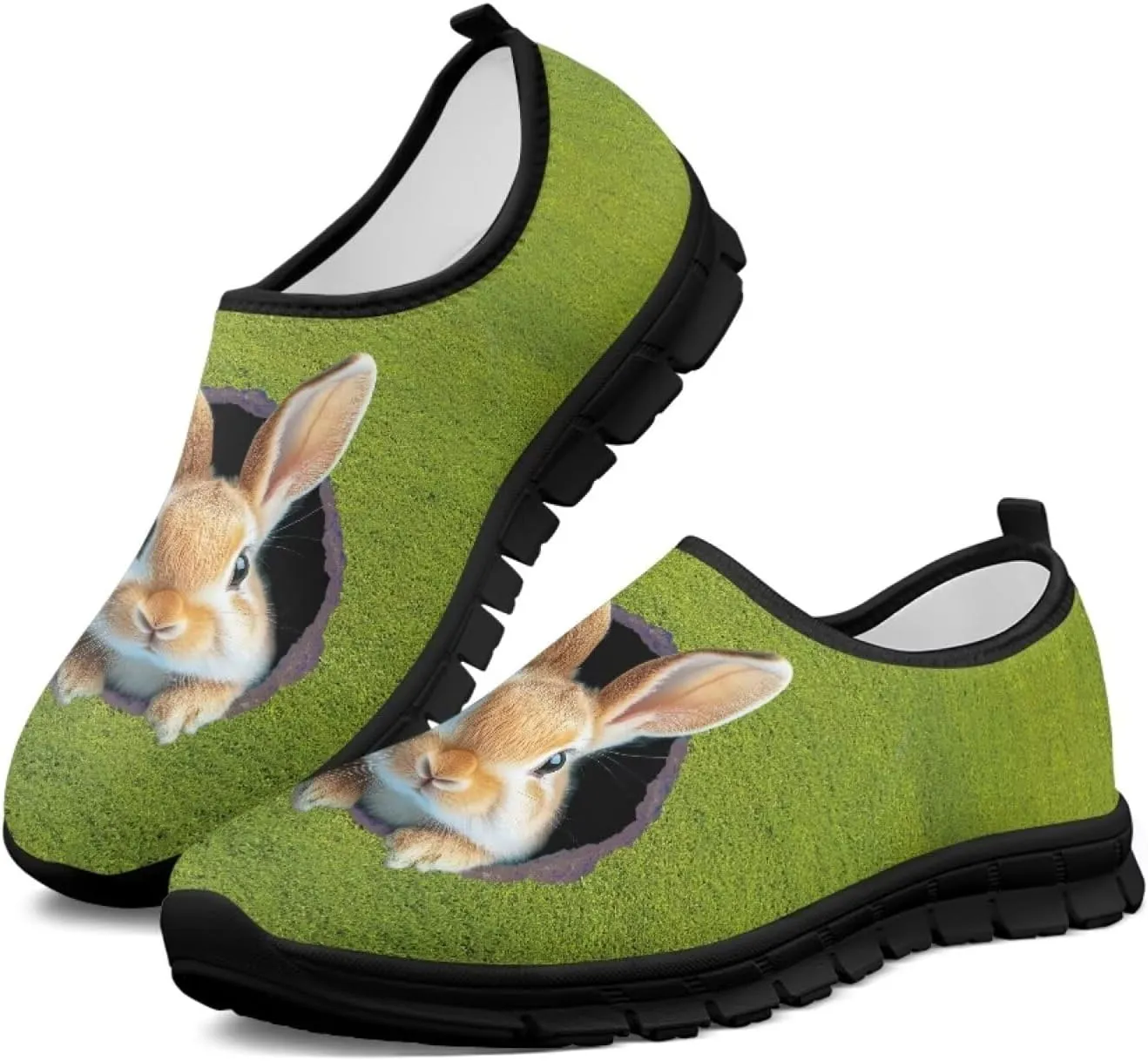 UNICEU Easter Casual Shoes for Women Slip On Low Top Fashion Sneakers Breathable Lightweight Walking Work Footwear
