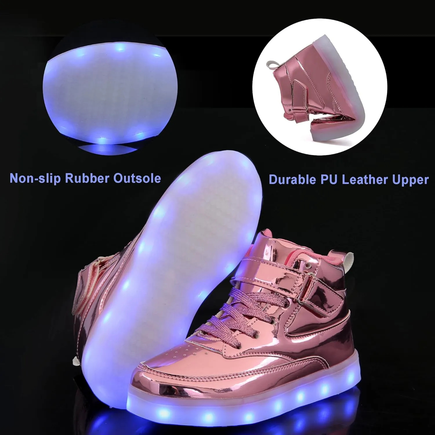 Unisex LED Shoes Light Up Shoes High Top Sneakers for Women Men