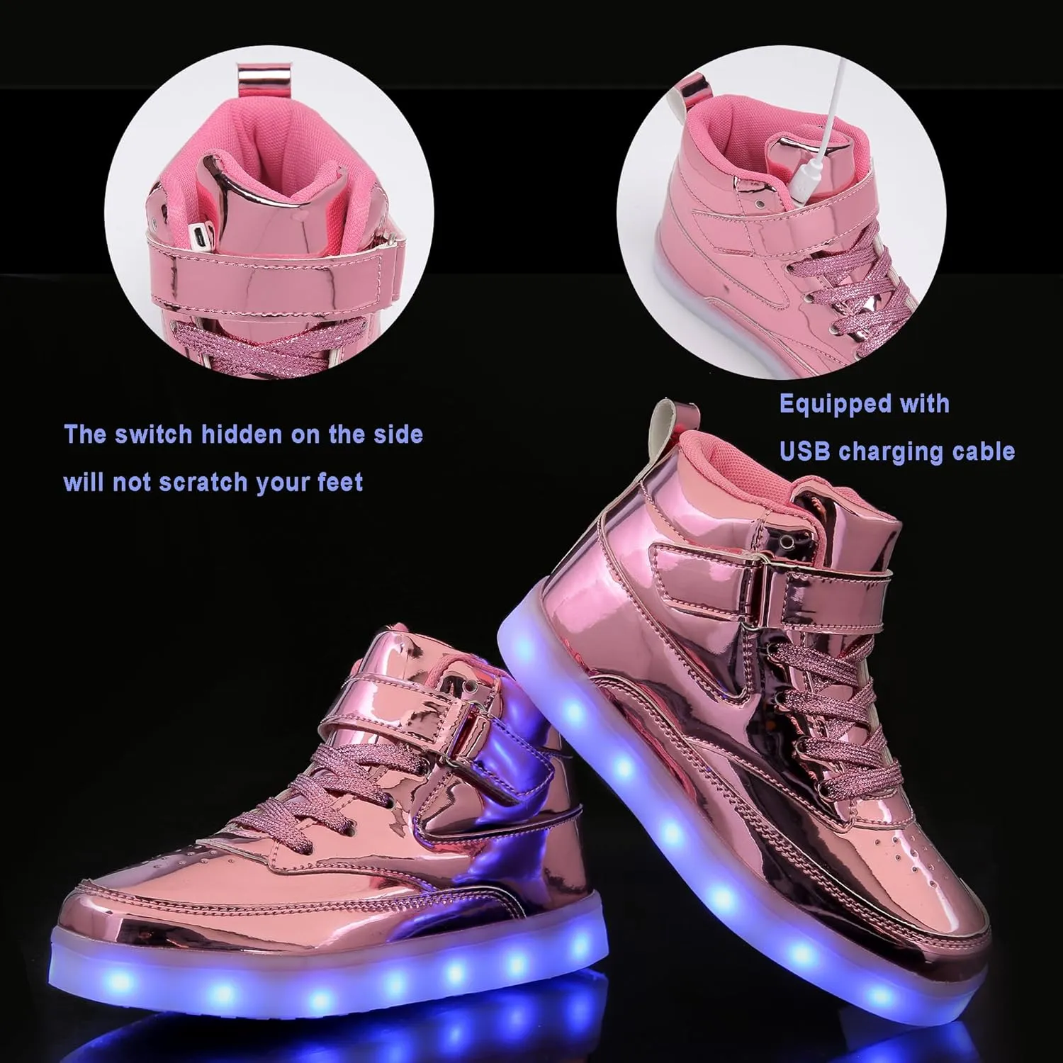 Unisex LED Shoes Light Up Shoes High Top Sneakers for Women Men