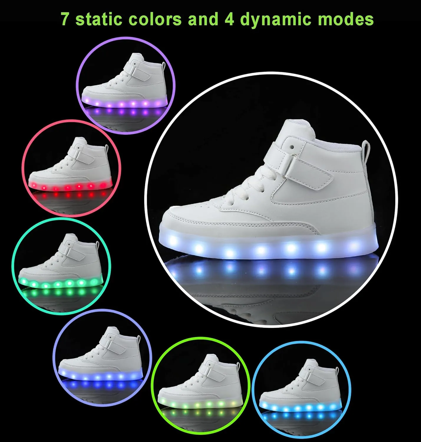 Unisex LED Shoes Light Up Shoes High Top Sneakers for Women Men