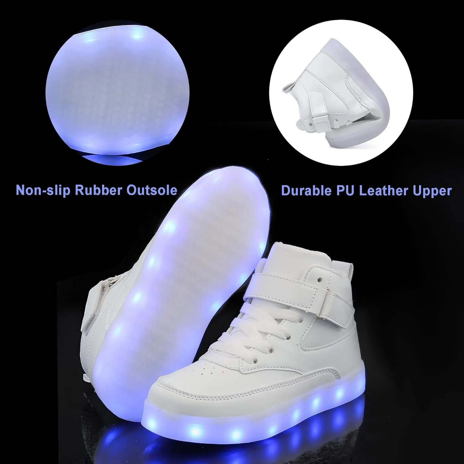 Unisex LED Shoes Light Up Shoes High Top Sneakers for Women Men
