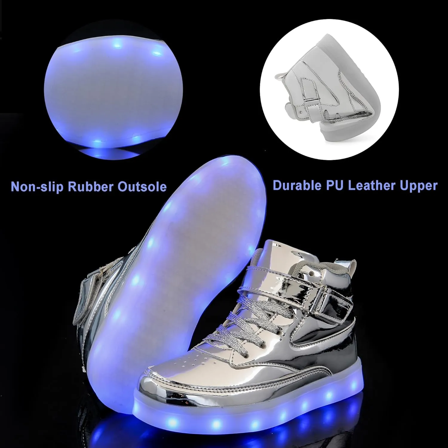 Unisex LED Shoes Light Up Shoes High Top Sneakers for Women Men