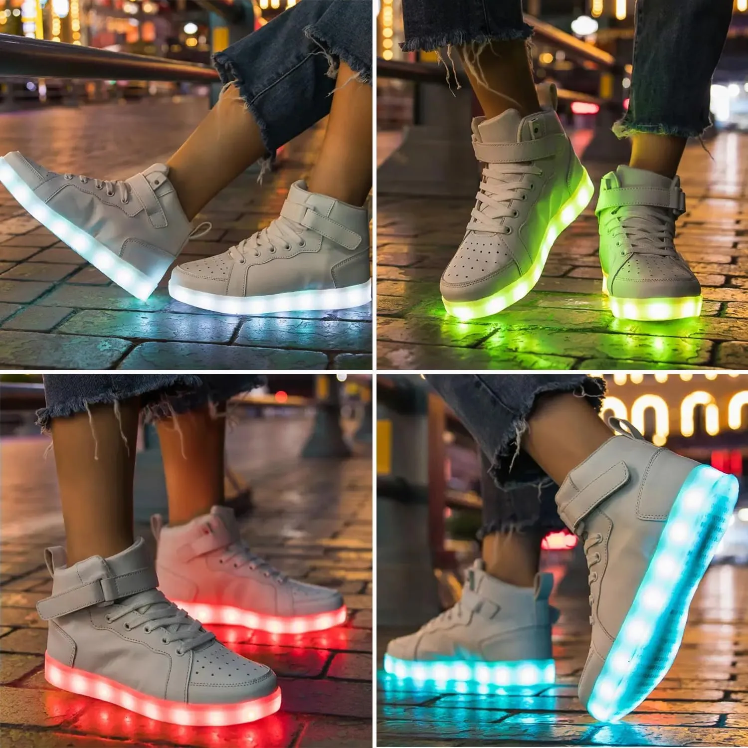 Unisex LED Shoes Light Up Shoes High Top Sneakers for Women Men