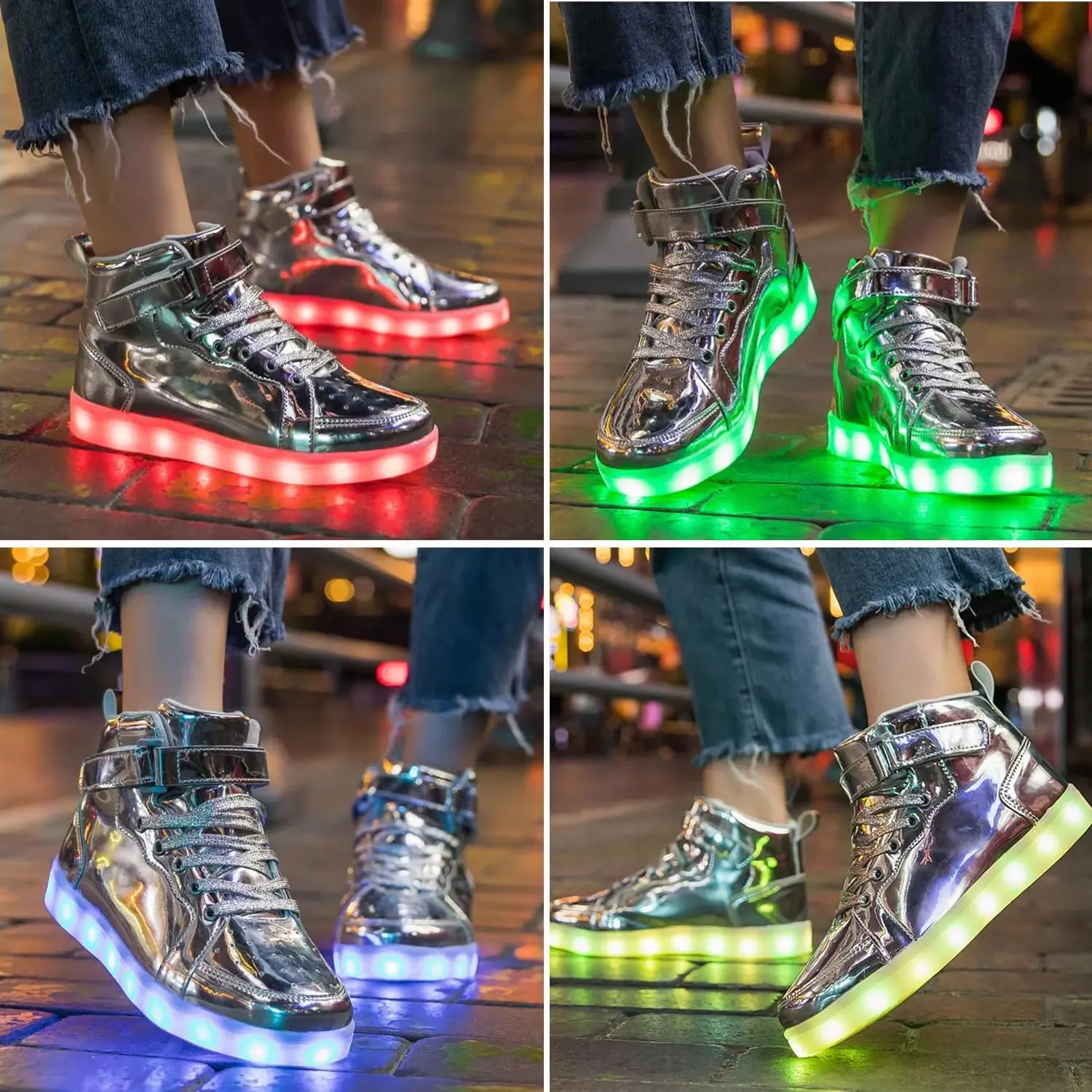Unisex LED Shoes Light Up Shoes High Top Sneakers for Women Men