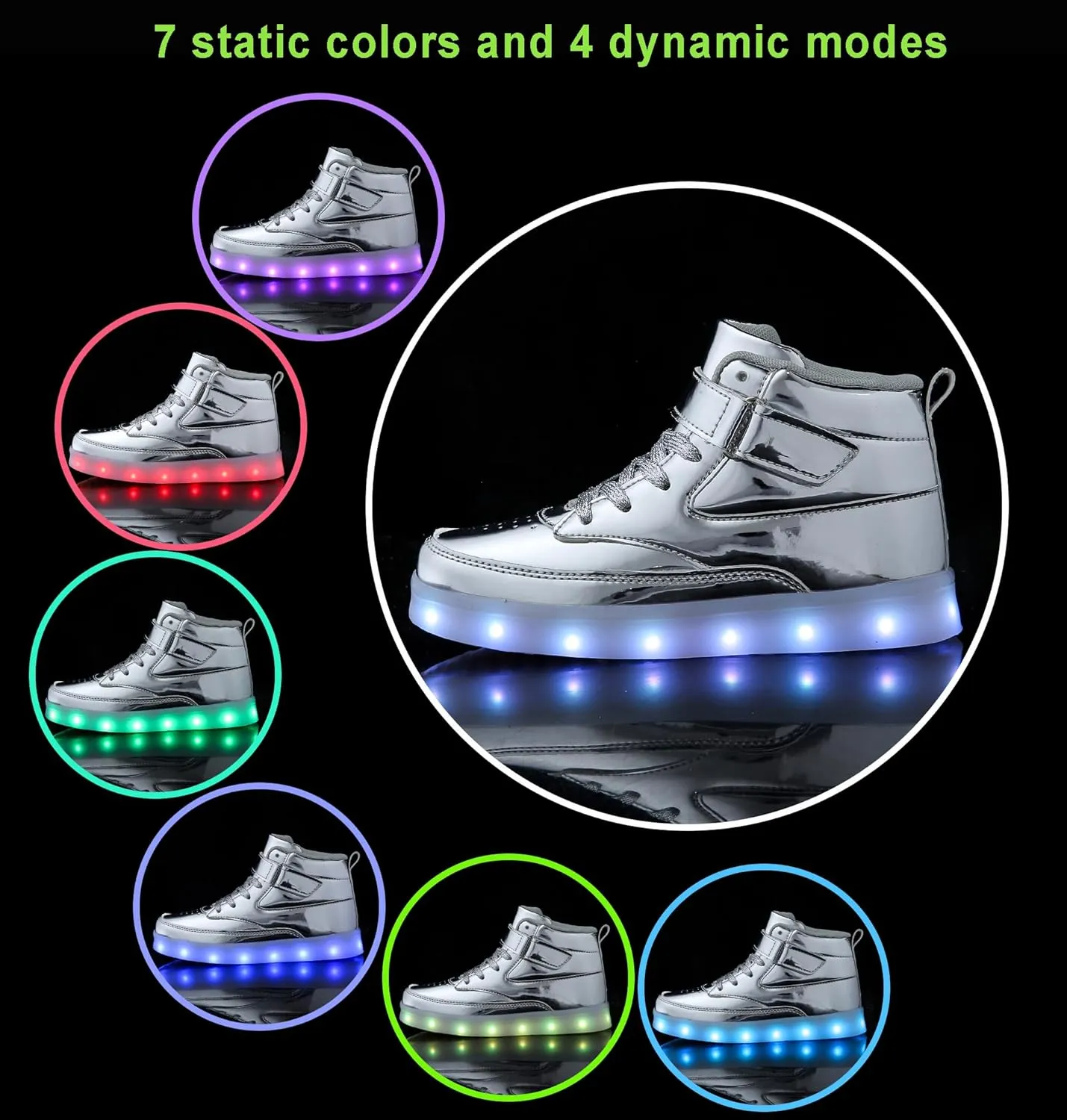 Unisex LED Shoes Light Up Shoes High Top Sneakers for Women Men