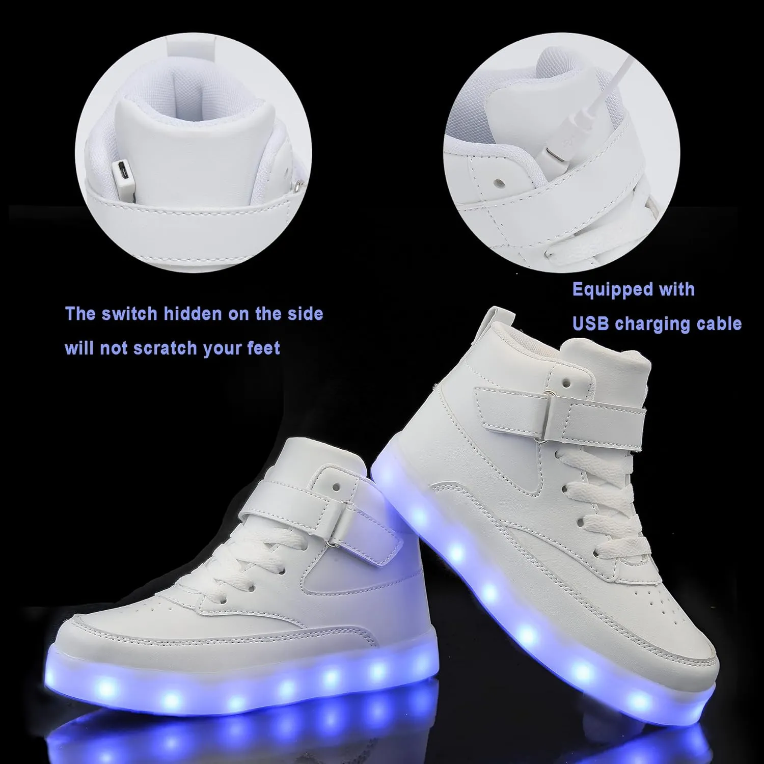 Unisex LED Shoes Light Up Shoes High Top Sneakers for Women Men