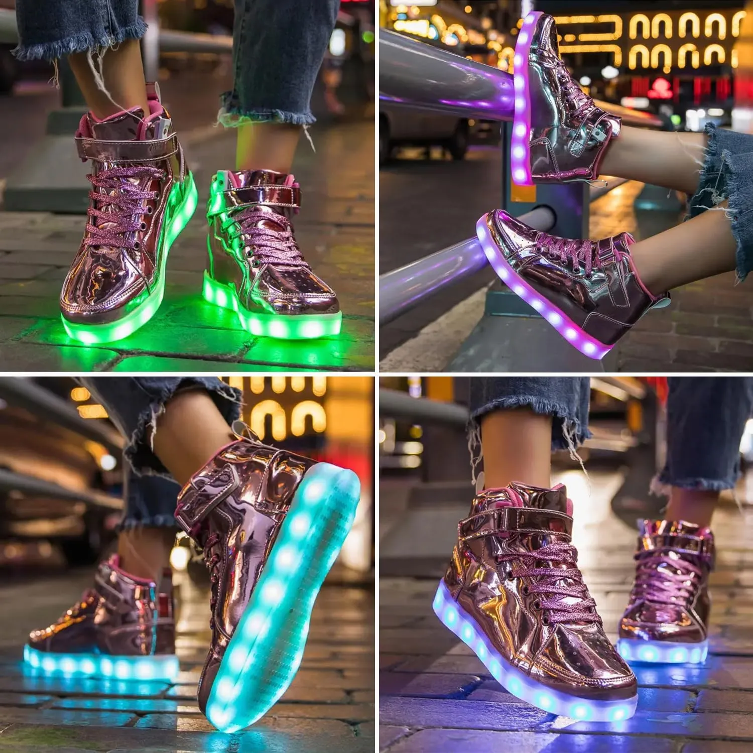 Unisex LED Shoes Light Up Shoes High Top Sneakers for Women Men