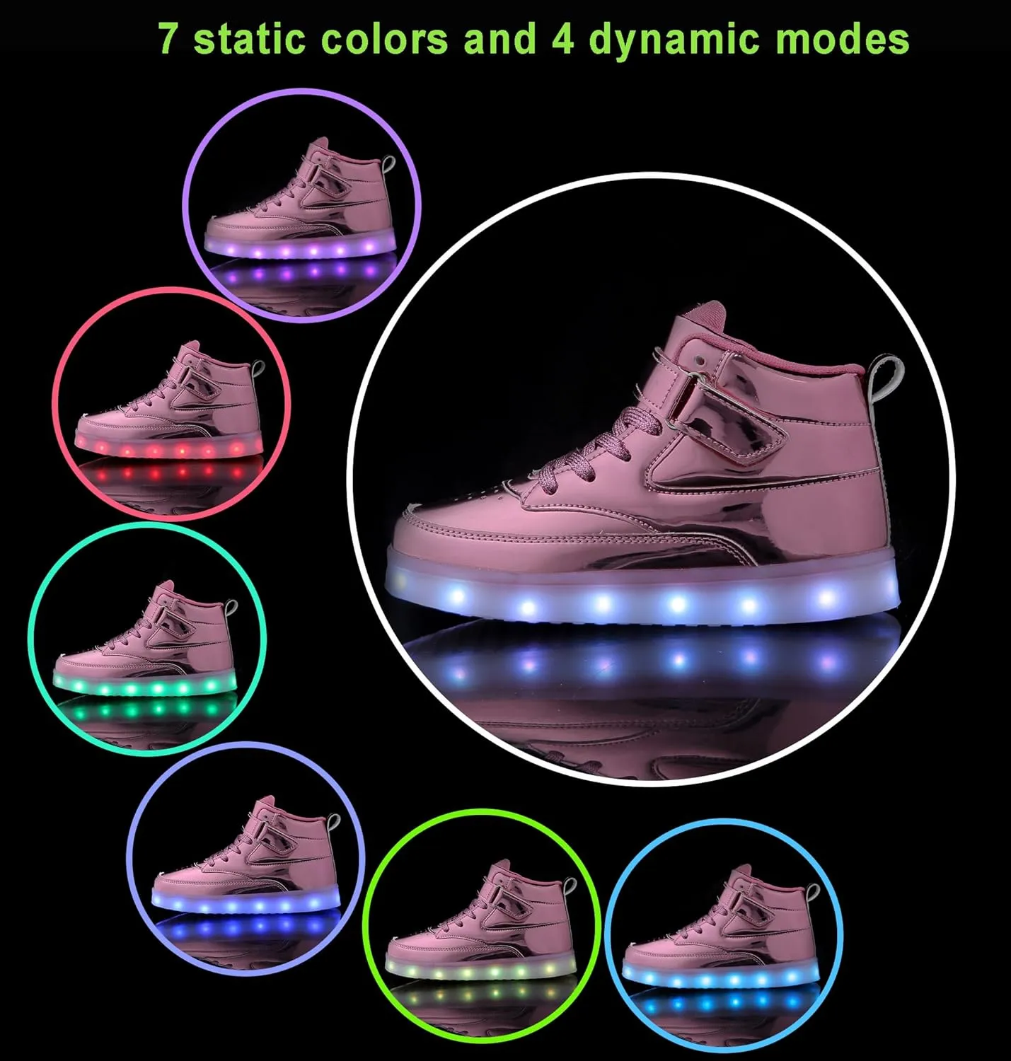 Unisex LED Shoes Light Up Shoes High Top Sneakers for Women Men
