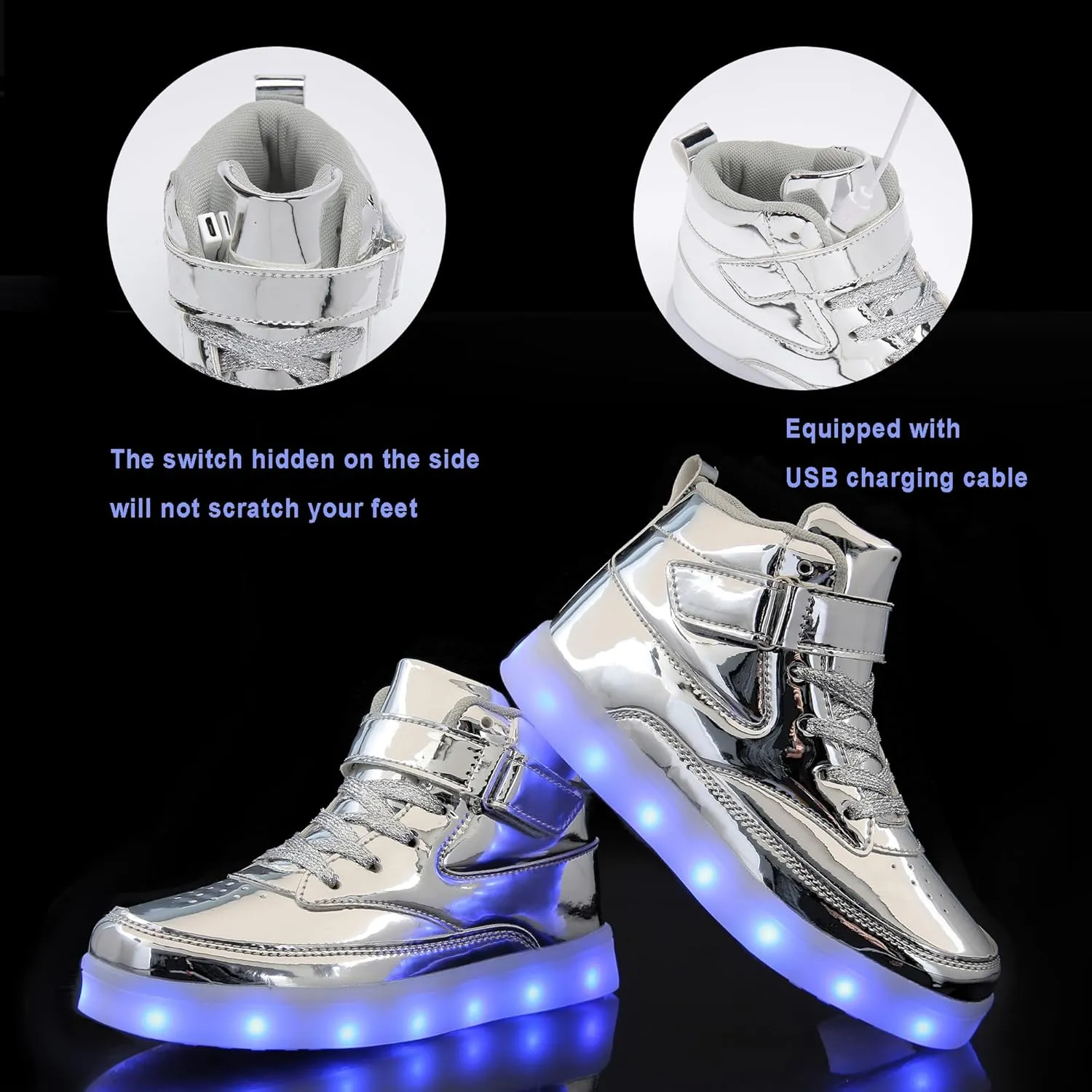 Unisex LED Shoes Light Up Shoes High Top Sneakers for Women Men