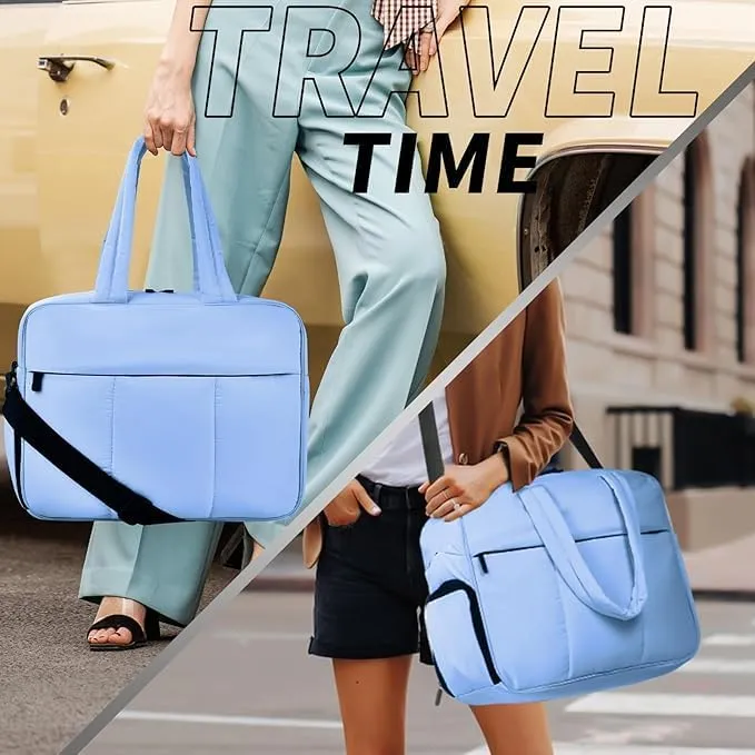 Unisex Quilted Puffer Crossbody Bag, Lightweight Travel Bag with Shoe Compartment, Water Resistant