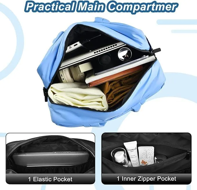 Unisex Quilted Puffer Crossbody Bag, Lightweight Travel Bag with Shoe Compartment, Water Resistant