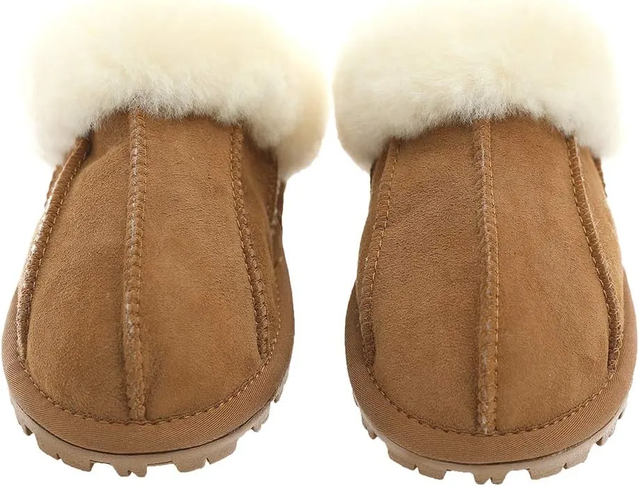 Unisex Sheepskin Wool Fur Leather Women's Slippers hanada Slide