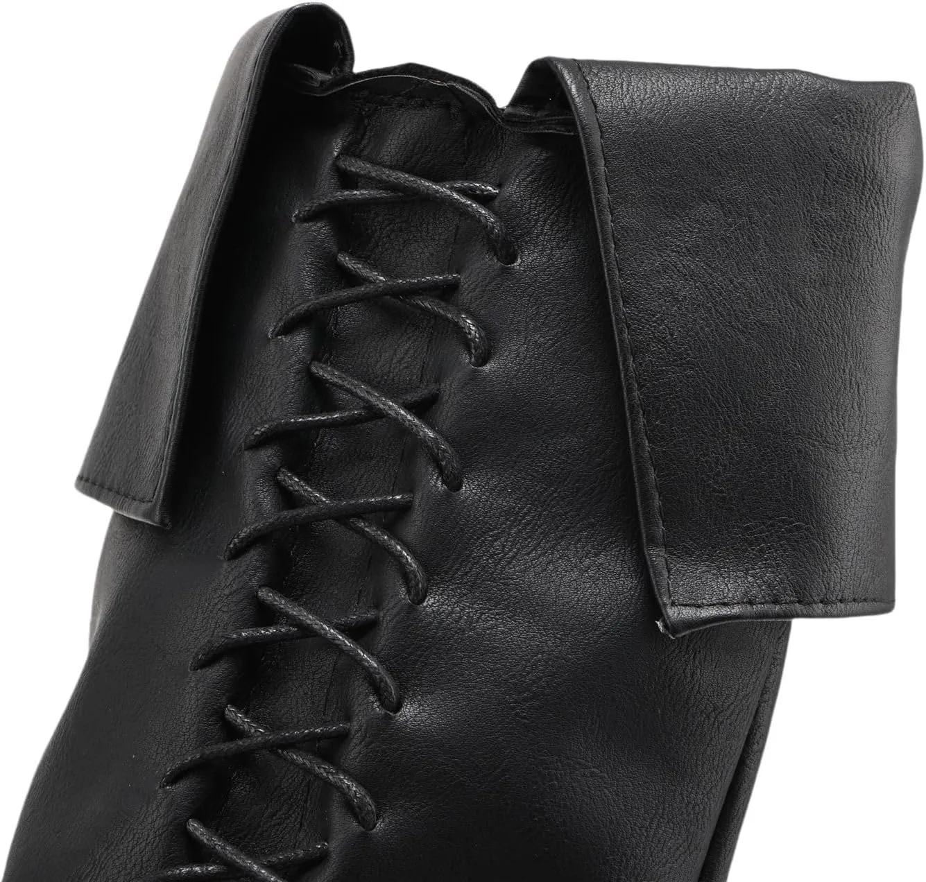 Unsex Retro Medieval Renaissance Pull On Boots Mid Calf Gothic Boots Halloween Cosplay Cuff Shoes