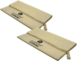 Valentino Garemi 2 Shoe Storage Travel Bag Set - All Footwear Dust Moisture Light Protection - Natural Cotton & String - Use for Sport Shoes, Formal & Dress Footwear, Sneakers, Slippers & Sandals