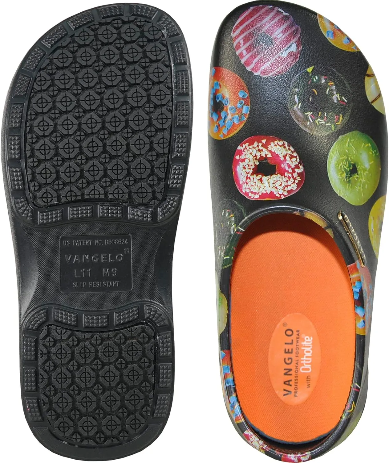 VANGELO Professional Slip Resistant Clog Waterproof Men Work Nurse Shoe Chef Shoe Carlisle Black Lime White Multicolor