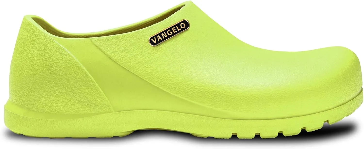 VANGELO Professional Slip Resistant Clog Waterproof Women Work Nurse Shoe Chef Shoe Carlisle Black Lime White Multicolor
