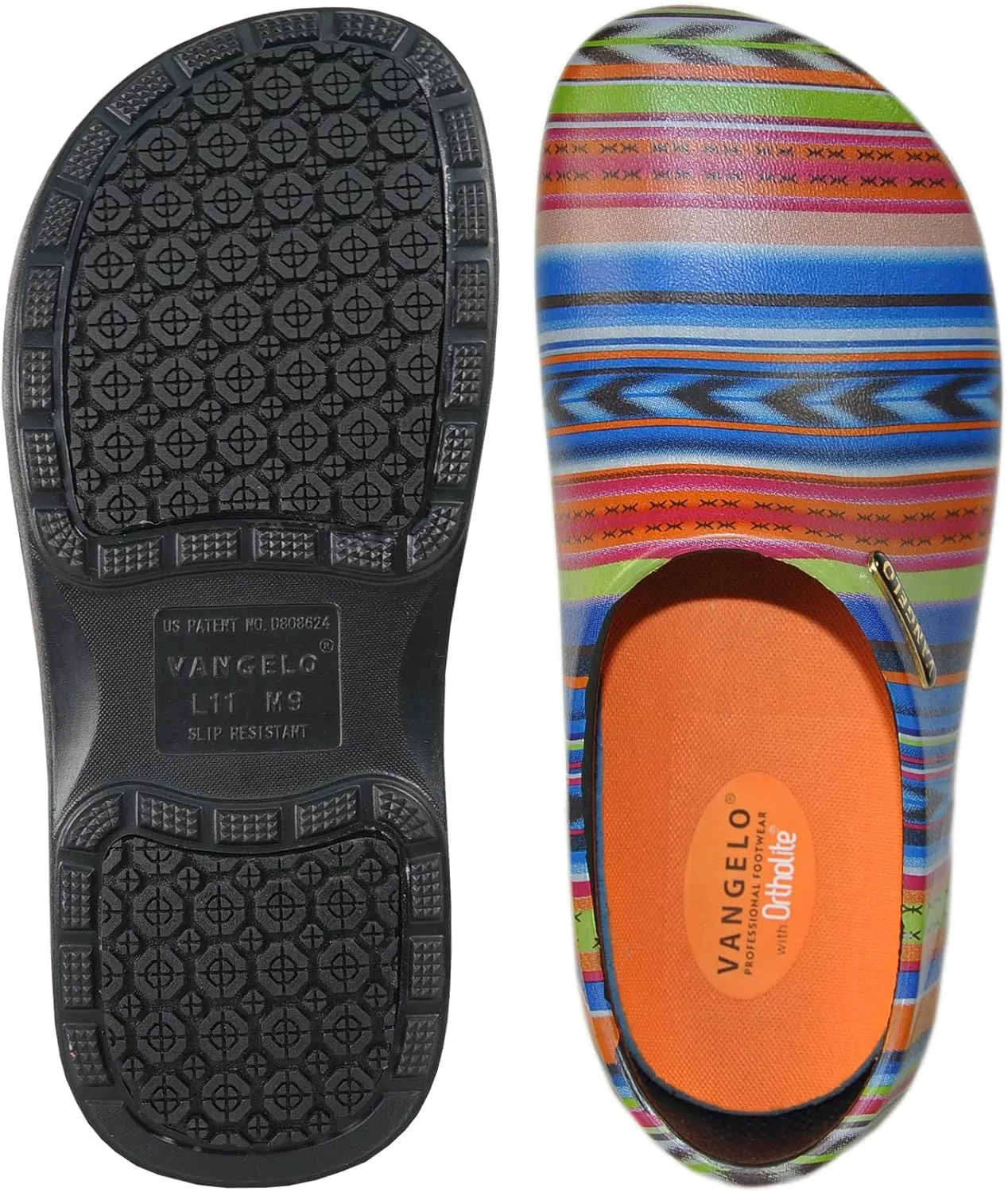 VANGELO Professional Slip Resistant Clog Waterproof Women Work Nurse Shoe Chef Shoe Carlisle Black Lime White Multicolor