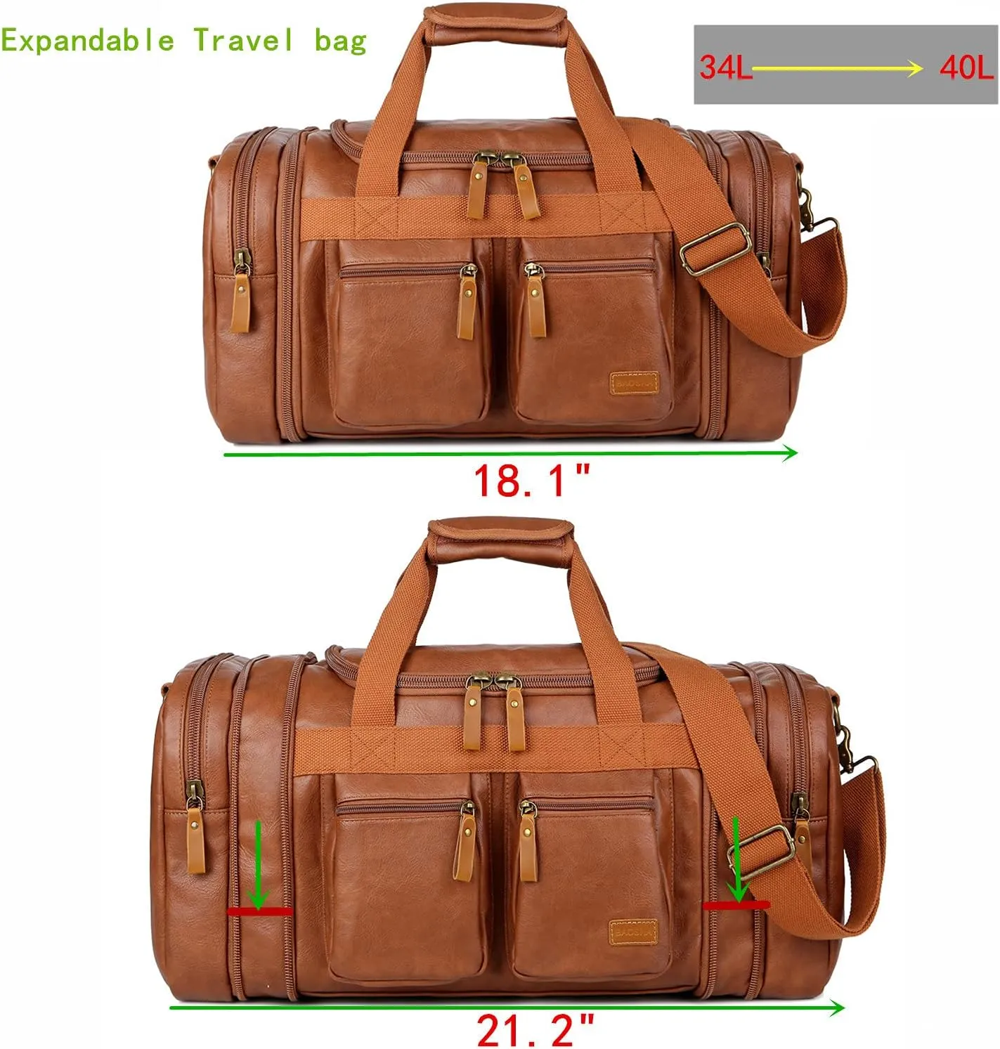 Vegan Leather Travel Duffel Weekender Bag Carry on Overnight Bag Sports Duffel bag For men and Women HB-21