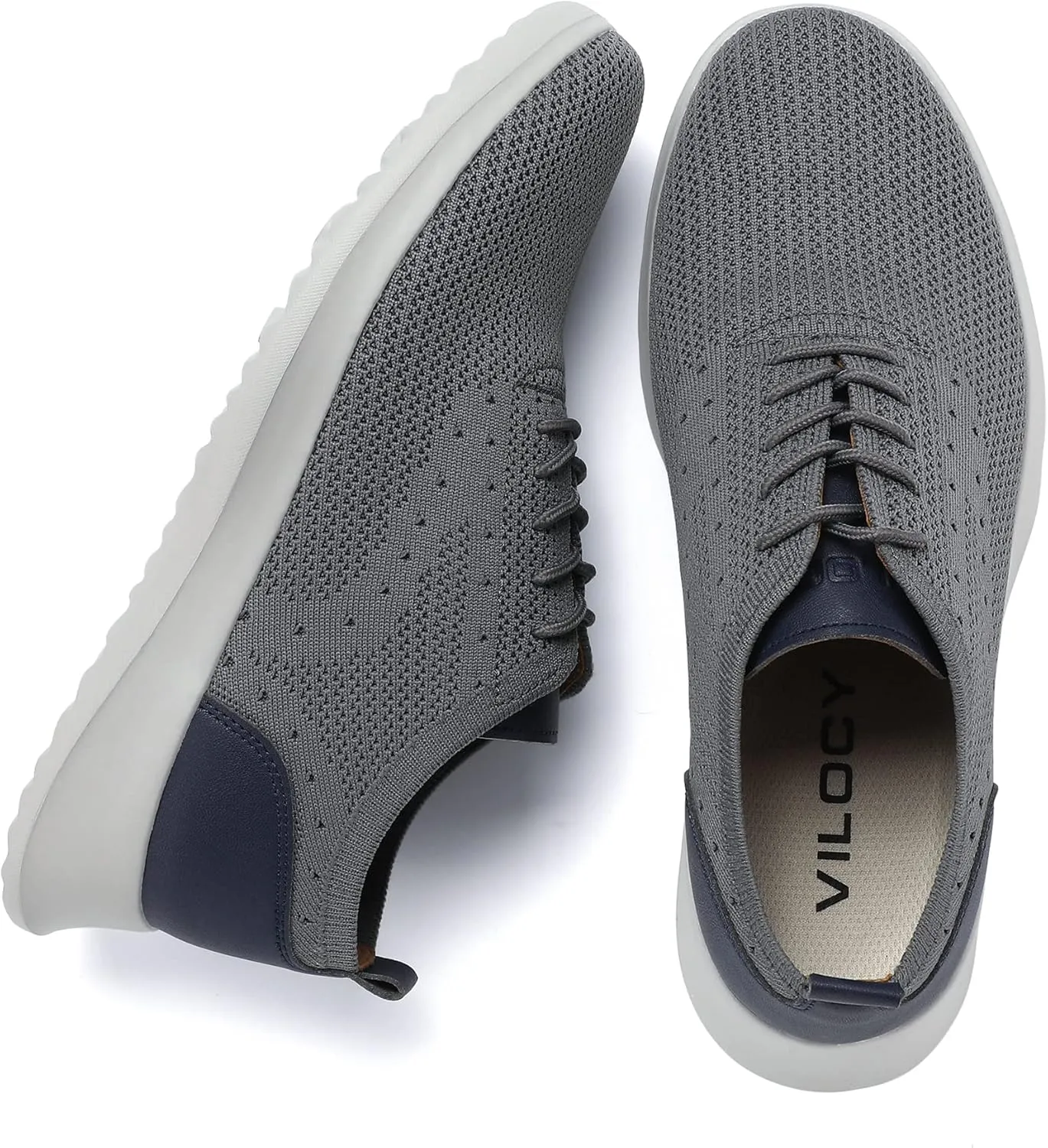 VILOCY Men's Casual Dress Oxfords Shoes Knit Lightweight Breathable Fashion Sneaker
