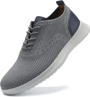 VILOCY Men's Casual Dress Oxfords Shoes Knit Lightweight Breathable Fashion Sneaker
