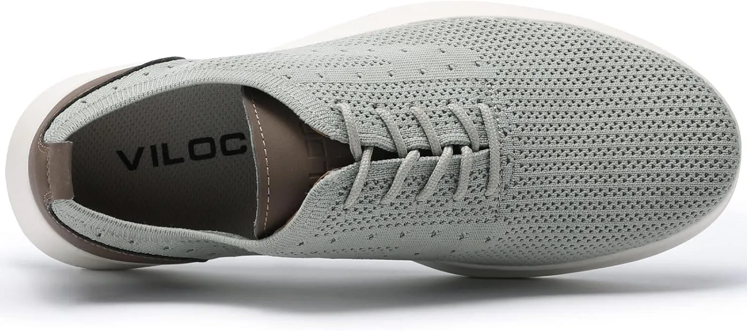 VILOCY Men's Casual Dress Oxfords Shoes Knit Lightweight Breathable Fashion Sneaker