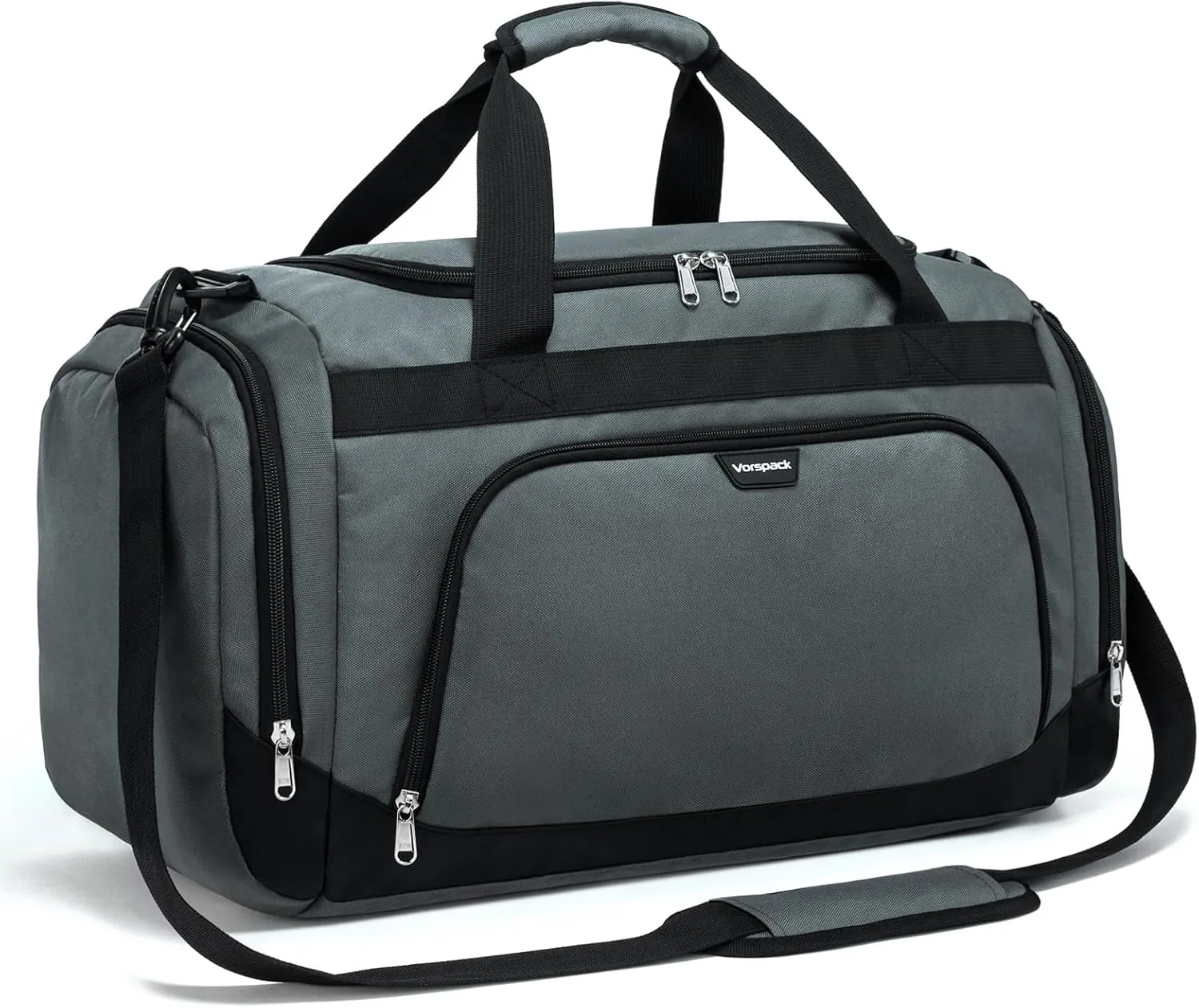 Vorspack Small Gym Bag - 40L Duffle Bag for Men Women Lightweight Duffel Bag with Shoe Compartment Wet Pocket Travel Bag Sports Bag for Sports Gym Travel - Grey