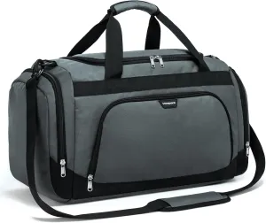 Vorspack Small Gym Bag - 40L Duffle Bag for Men Women Lightweight Duffel Bag with Shoe Compartment Wet Pocket Travel Bag Sports Bag for Sports Gym Travel - Grey