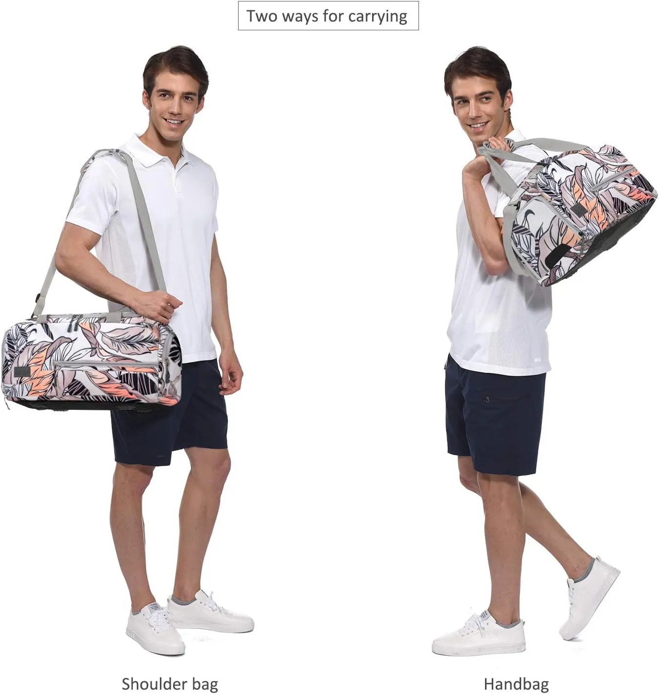 Water Resistant Sports Gym Travel Weekender Duffel Bag with Shoe Compartment