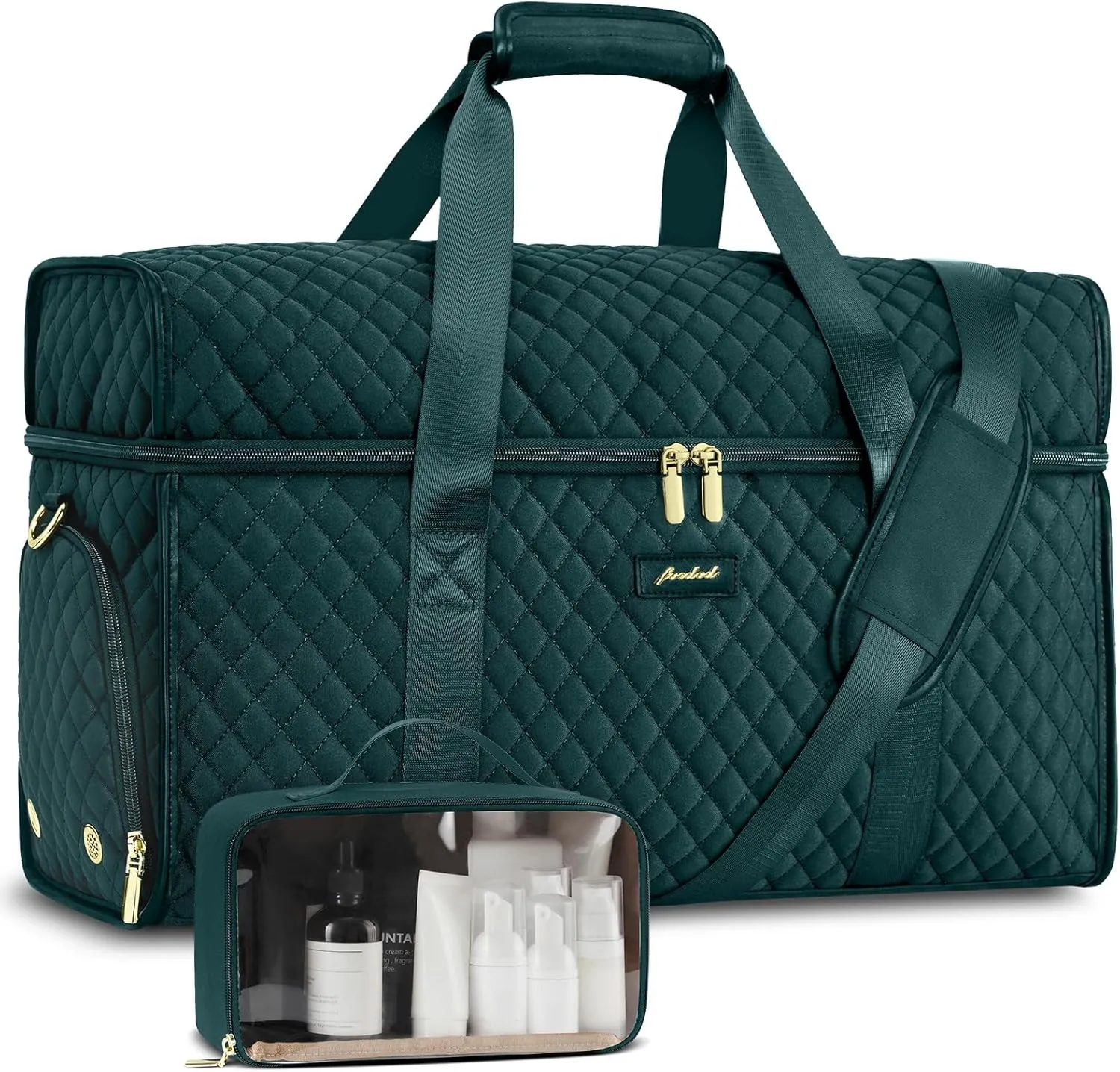 Weekender Travel Duffle Bag for Women: Overnight Bags with Shoe Compartment Carry on Bags for Airplanes with Toiletry Bag Weekend Yoga Gym Bag with Wet Pocket Green