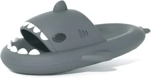 welltree Shark Slides for Women and Men Novelty Pillow Slippers Open Toe Shark Sandals Cushioned Cloud Slides