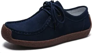 WERWAES Women’s Loafer Flats Shoes Casual Comfortable Lightweight Lace Up Moccasins Loafers Working Dreesy Non Slip on Shoes Womens