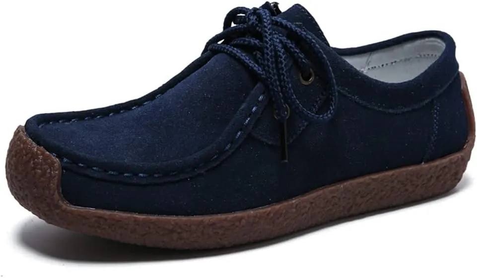 WERWAES Women’s Loafer Flats Shoes Casual Comfortable Lightweight Lace Up Moccasins Loafers Working Dreesy Non Slip on Shoes Womens