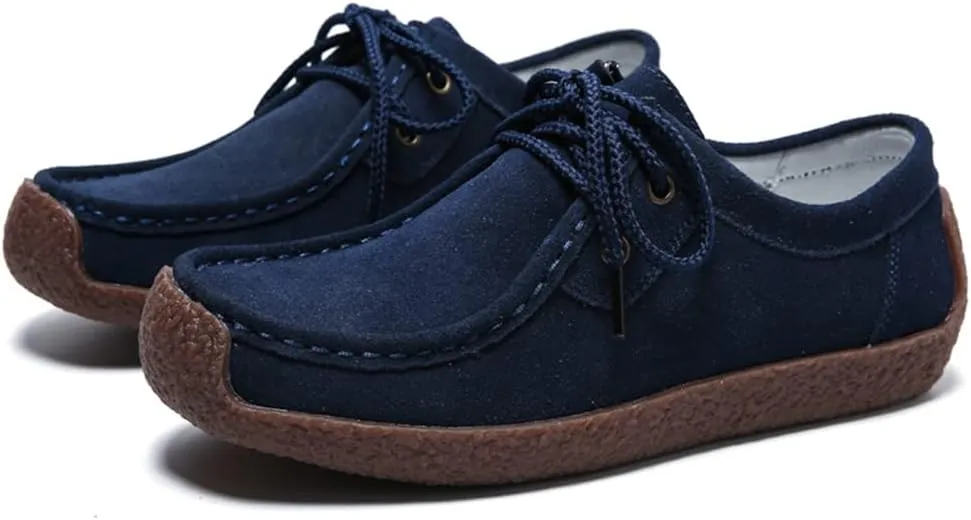 WERWAES Women’s Loafer Flats Shoes Casual Comfortable Lightweight Lace Up Moccasins Loafers Working Dreesy Non Slip on Shoes Womens