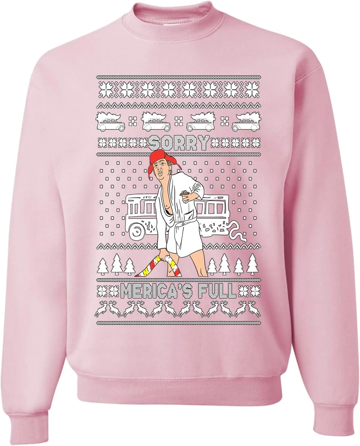wild custom apparel Ugly Christmas Sweater 2024 COLLECTION LIGHT PINK Crew Neck Sweatshirt