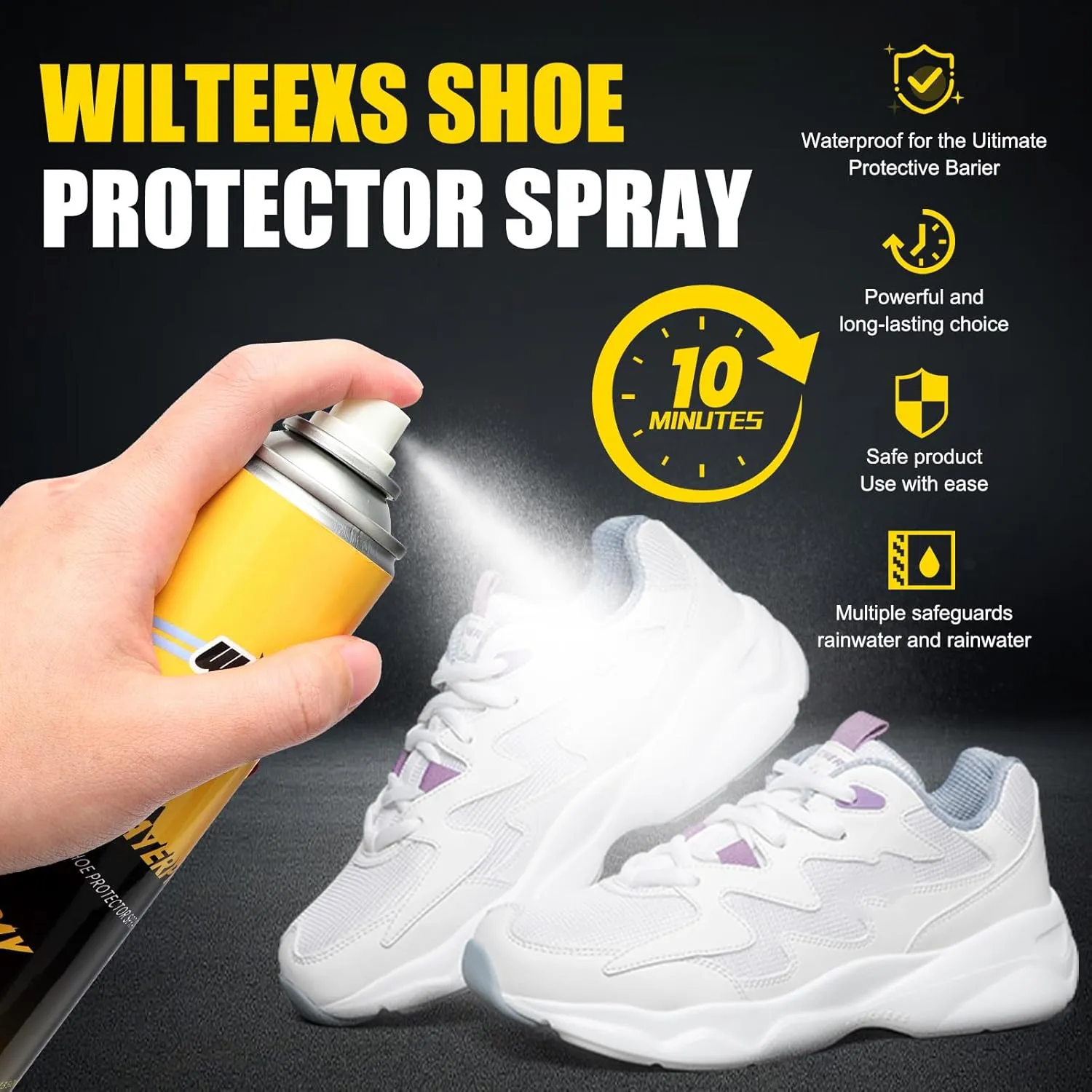 WILTEEXS Shoe Protector Spray,11.84 Fl.Oz, Water Repellent for Leather, Suede, Sneakers and Boots
