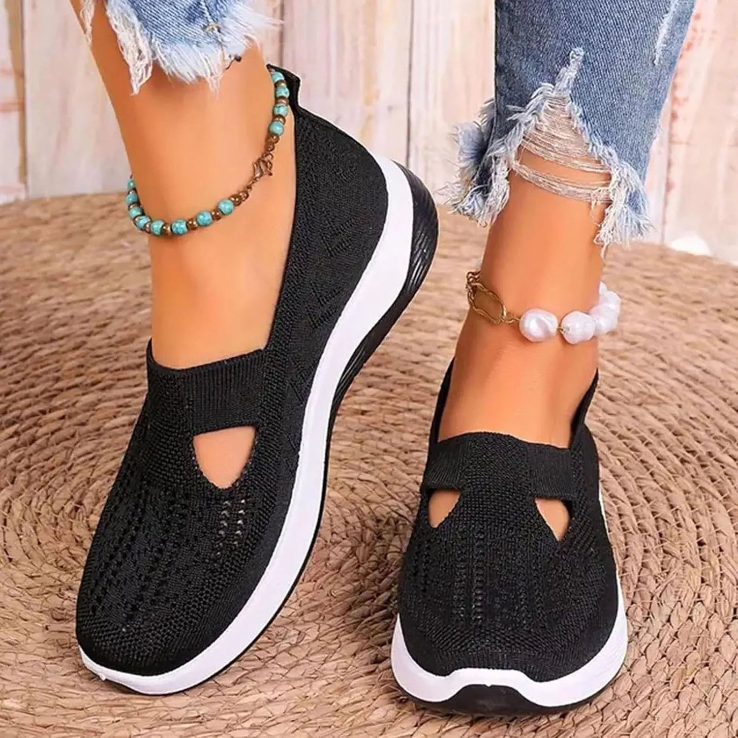 Women Comfy Orthopedic Walking Shoes, 2024 New Orthopedic Women's Breathable Slip On Arch Support Non-Slip Sneakers