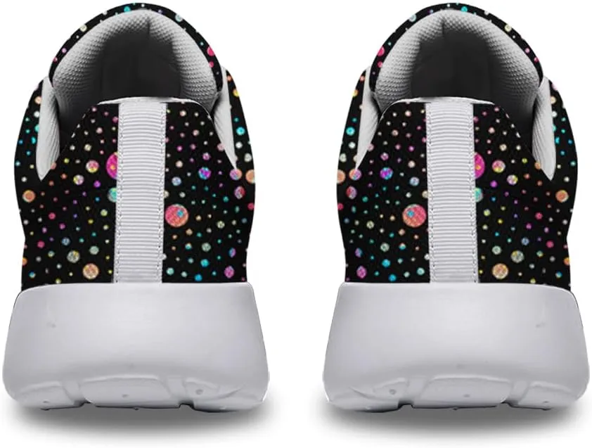 Women Men Colored Space Dots Shoes Personalited 3D Print Running Shoes Athletic Tennis Sneakers