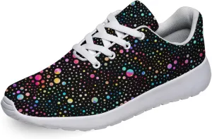 Women Men Colored Space Dots Shoes Personalited 3D Print Running Shoes Athletic Tennis Sneakers