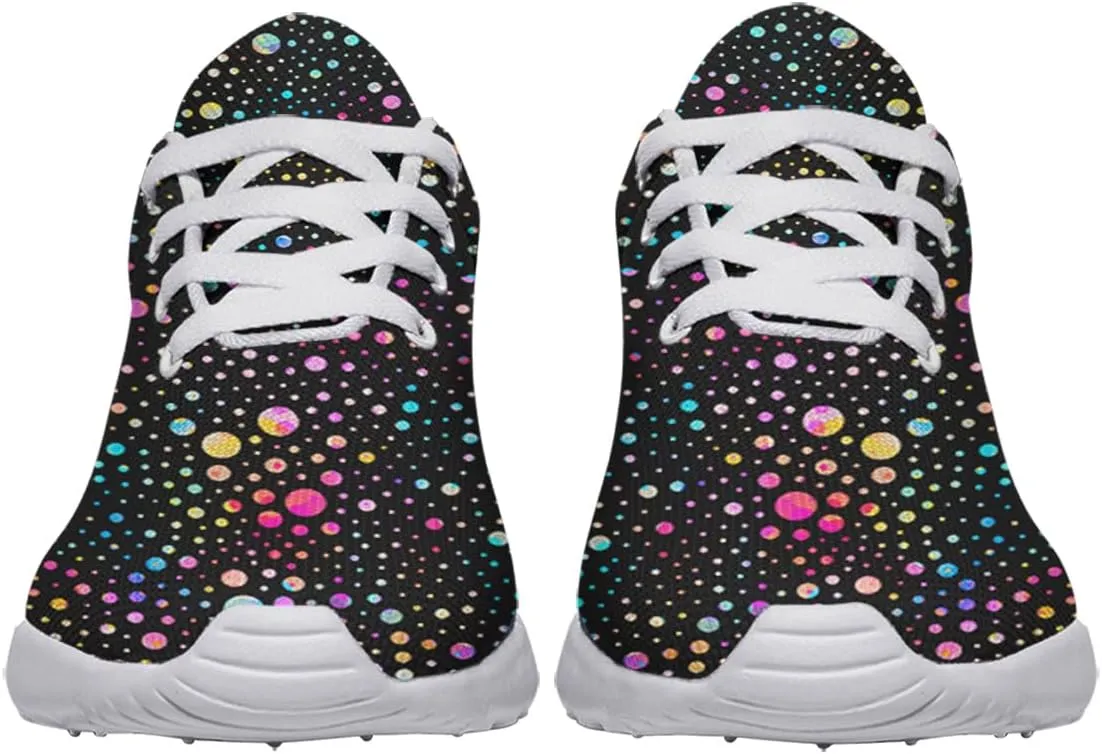Women Men Colored Space Dots Shoes Personalited 3D Print Running Shoes Athletic Tennis Sneakers