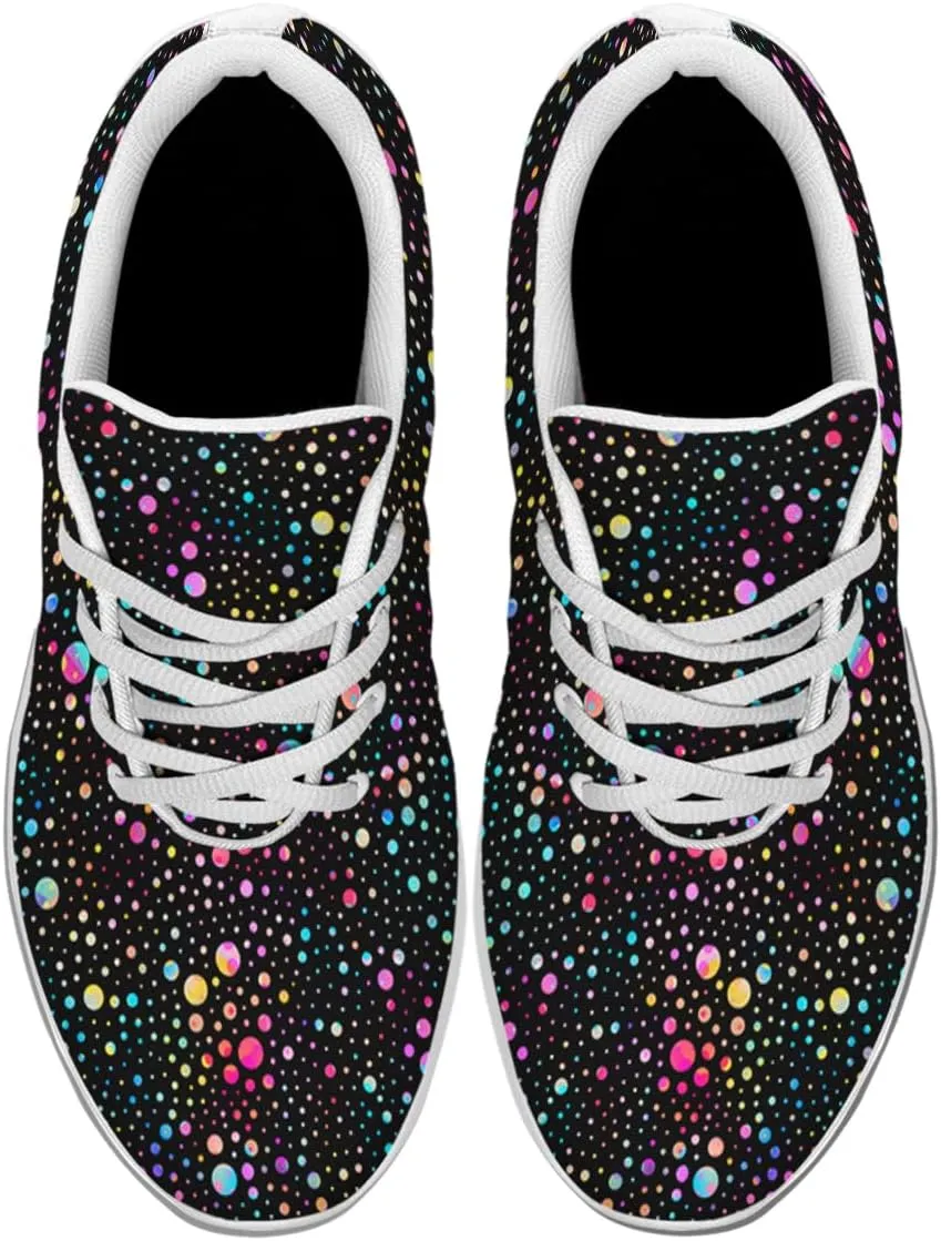 Women Men Colored Space Dots Shoes Personalited 3D Print Running Shoes Athletic Tennis Sneakers