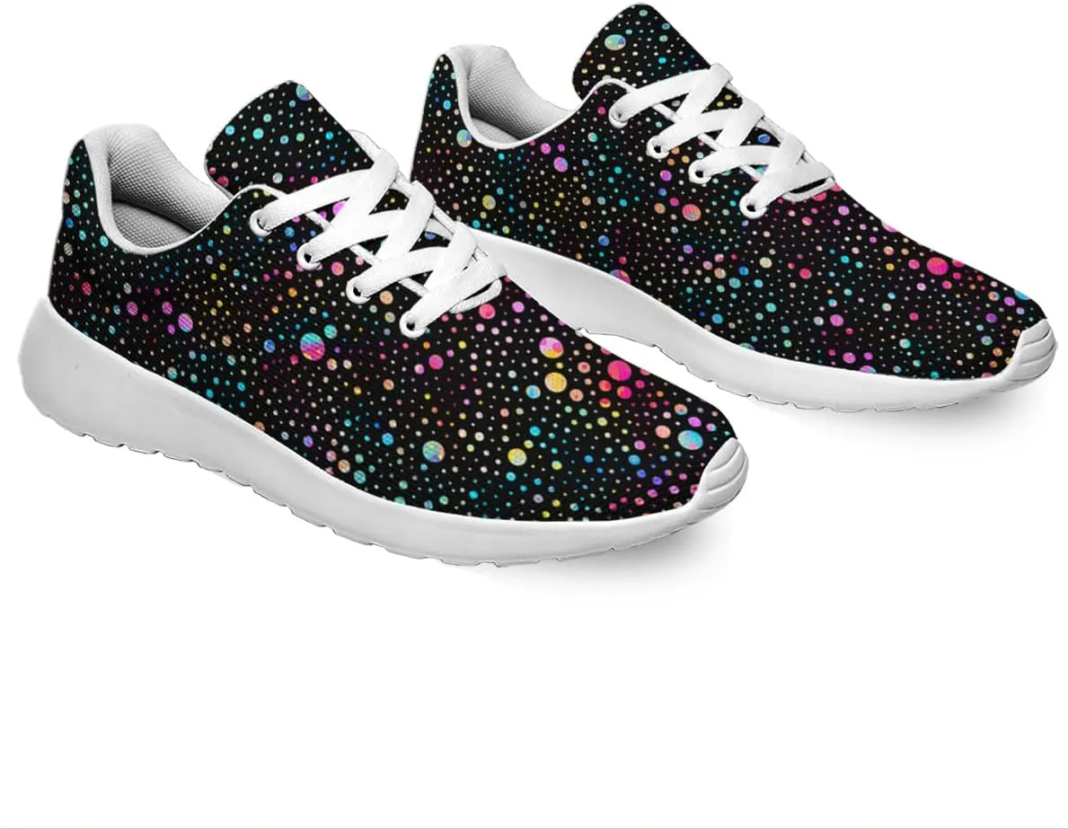 Women Men Colored Space Dots Shoes Personalited 3D Print Running Shoes Athletic Tennis Sneakers