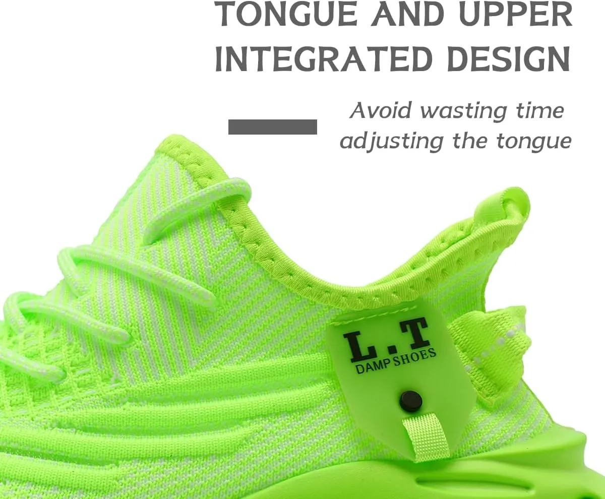 Women Running Shoes Slip On Sneakers Breathable Non-Slip Cushioned Sports Shoes for All-Day Comfort Walking Fitness Jogging with Lightweight EVA Elastic Sole