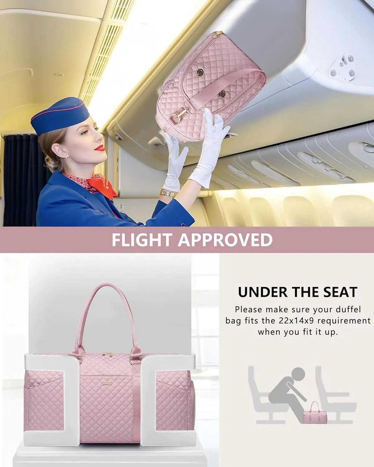 Women Weekender Travel Duffle Bag: Travel Duffel Overnight Bags with Shoe Compartment Large Carry on Tote Bag with Toiletry Bag Weekend Traveling Yoga Gym Hospital for Women with Wet Pocket Pink