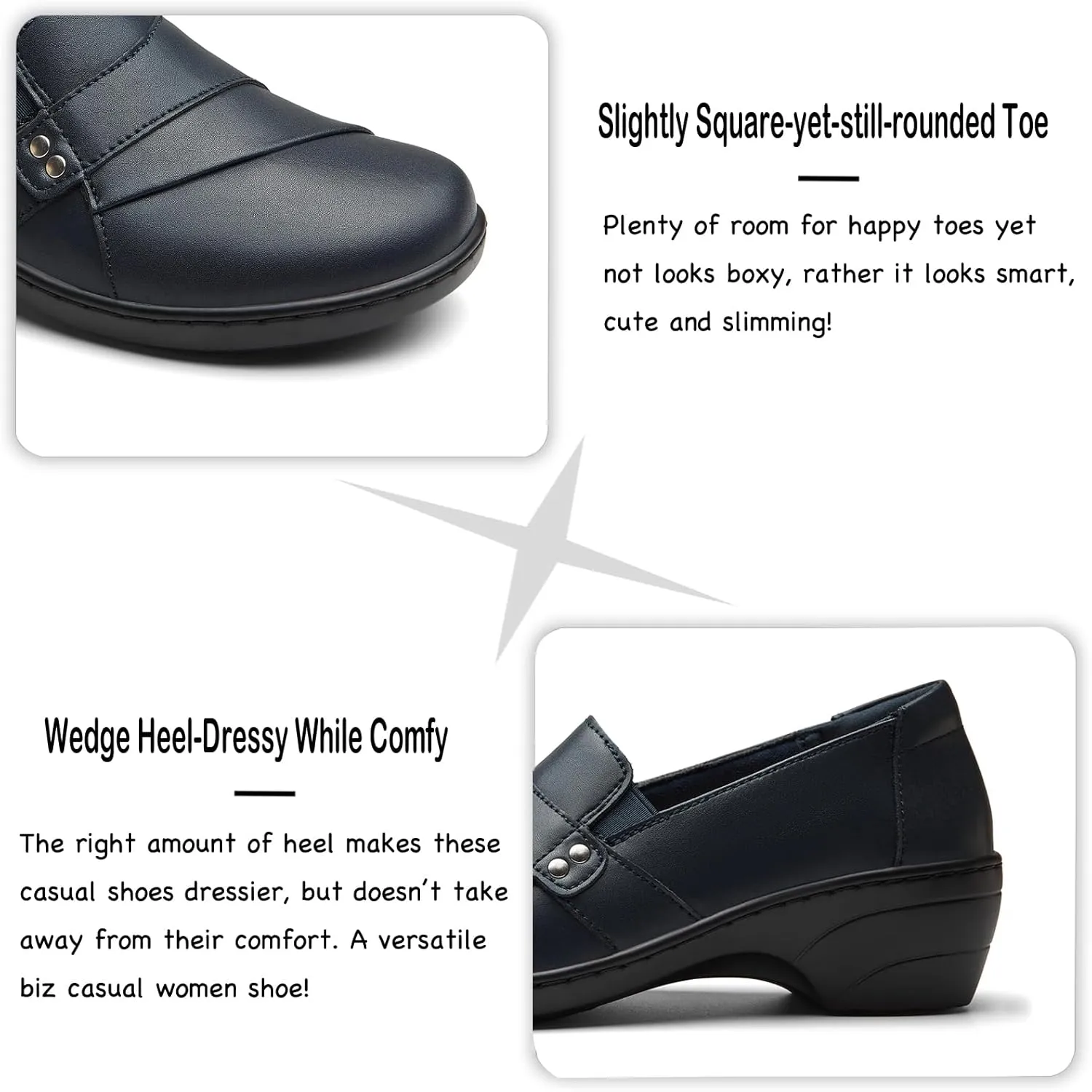 Women's Comfortable & Lightweight Leather Loafers Slip-Ons Stylish Business Casual Dress Shoes Work Office Everyday Walking Shoes for Women
