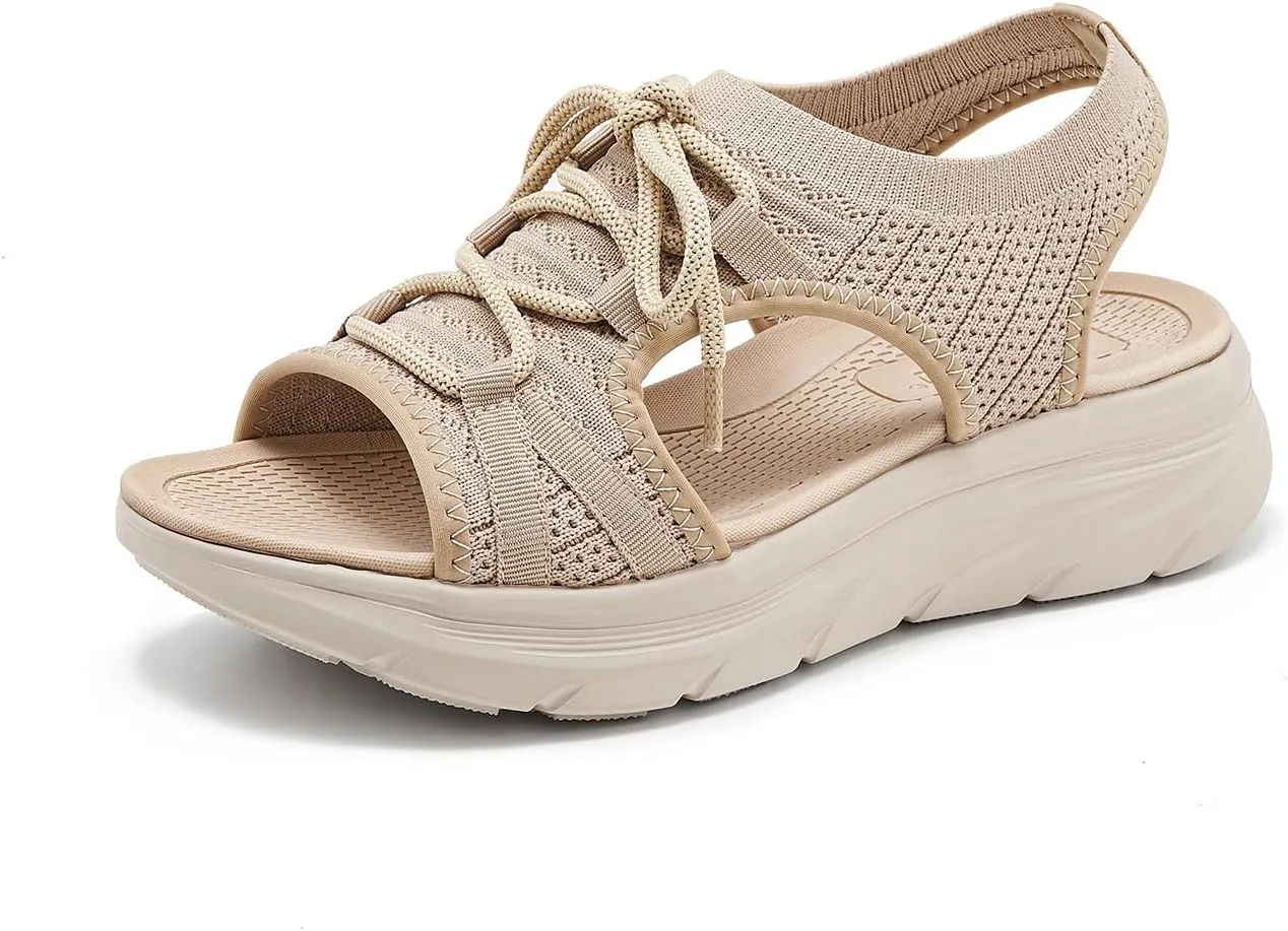 Women's Comfortable Walking Sandal Lightweight Cushioned Hiking Sandals Platform Shoes for Women Slingback Woven With Straps Sandals