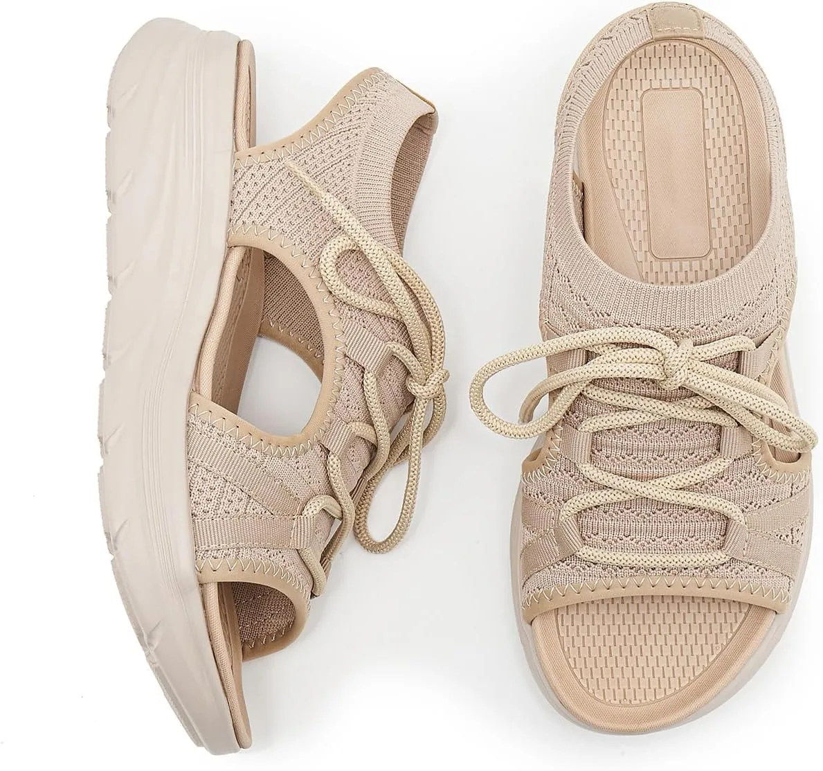 Women's Comfortable Walking Sandal Lightweight Cushioned Hiking Sandals Platform Shoes for Women Slingback Woven With Straps Sandals