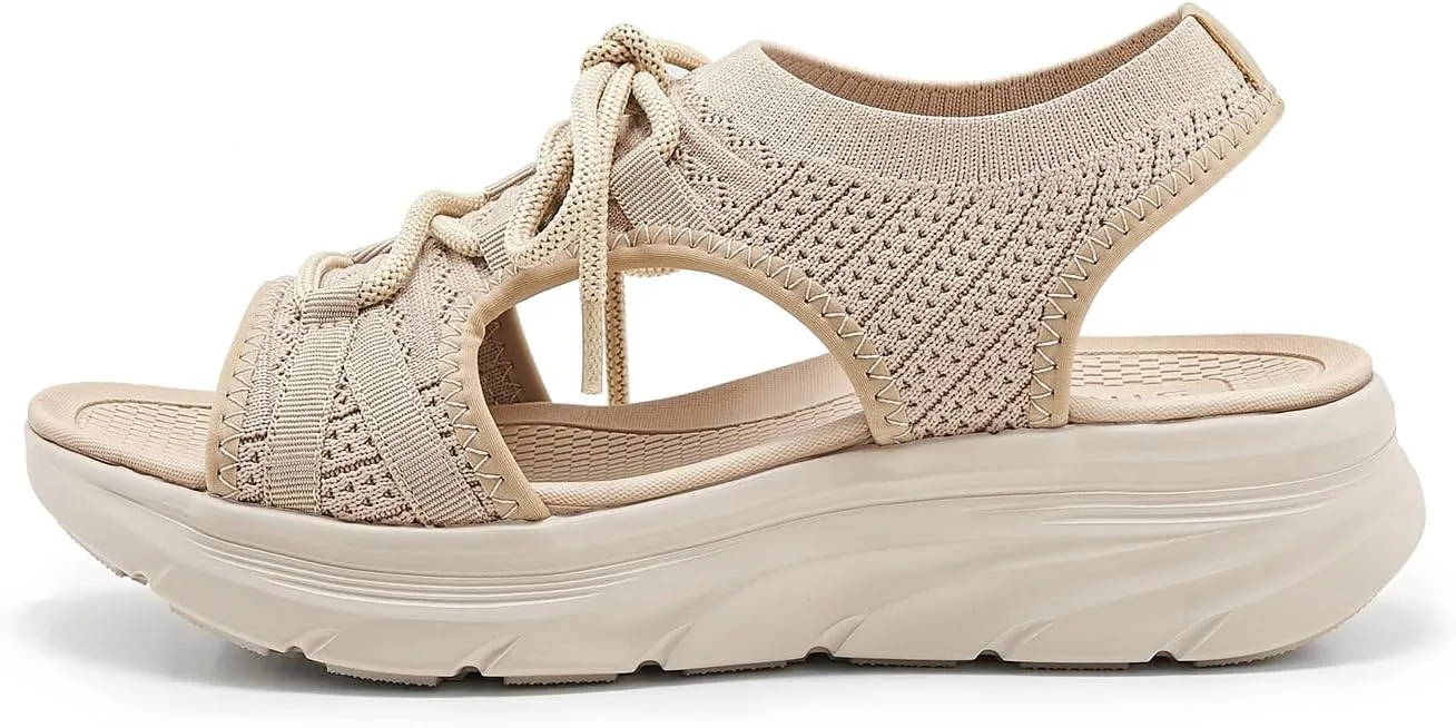 Women's Comfortable Walking Sandal Lightweight Cushioned Hiking Sandals Platform Shoes for Women Slingback Woven With Straps Sandals